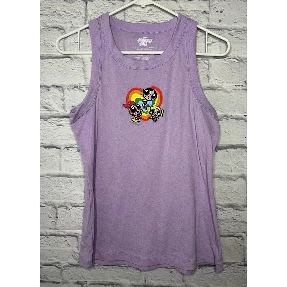 Women's The Powerpuff Girls Graphic Purple Tank Top Size M.